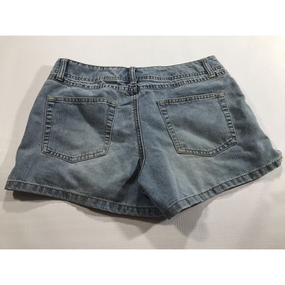 Vintage Old Navy Shorts Size 8 Blue Denim Low Waist Y2K Patchwork - Picture 4 of 6